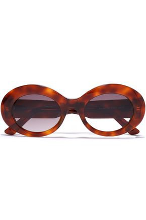 Oval-frame tortoiseshell acetate sunglasses | BALENCIAGA | Sale up to 70% off | THE OUTNET