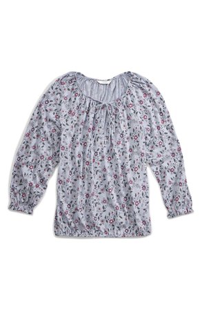 Lucky Brand Floral Print Peasant Top | Nordstrom