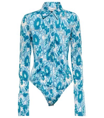 Coperni - Floral cotton-blend jersey bodysuit | Mytheresa