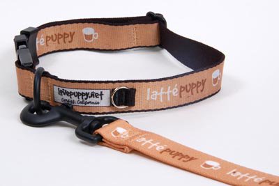 Latte Puppy Dog Leash and Collar Set by Love Puppy