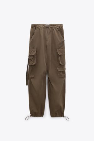 MULTIPOCKET PARACHUTE PANTS - taupe brown | ZARA United States