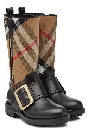 Boots with Check Printed Fabric Gr. EU 39