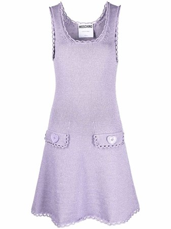 Moschino scoop-neck heart-buttons Knitted Dress - Farfetch
