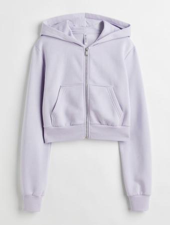 purple crop zip up hoodie