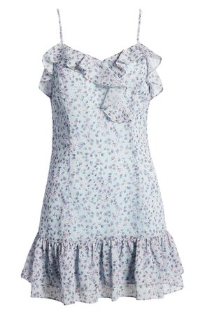 Lulus Sing Sweetly Floral Print Ruffle Minidress | Nordstrom