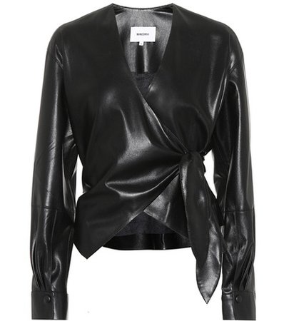 Tribal faux leather top