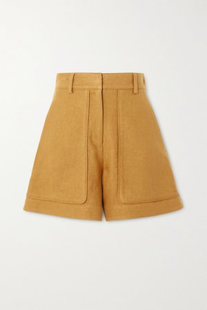 Mustard Iala linen and cotton-blend shorts | Vanessa Bruno | NET-A-PORTER