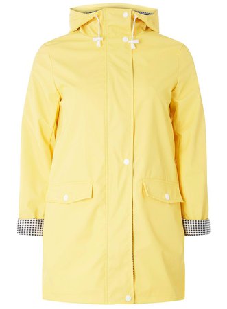 Yellow Button Front Raincoat