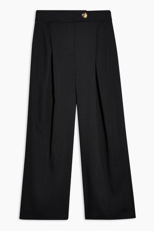 Black Colored Crop Wide Pants | Topshop
