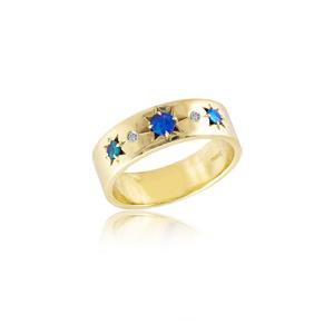 Opal Starburst Gold Ring
