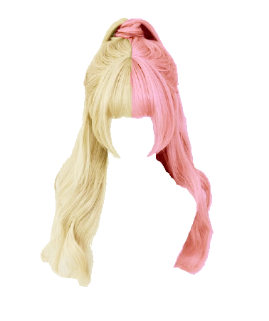 Vanilla Strawberry Hair | Blonde Pink Split Dye High Lolita Ponytail with Bangs (Dei5 edit)