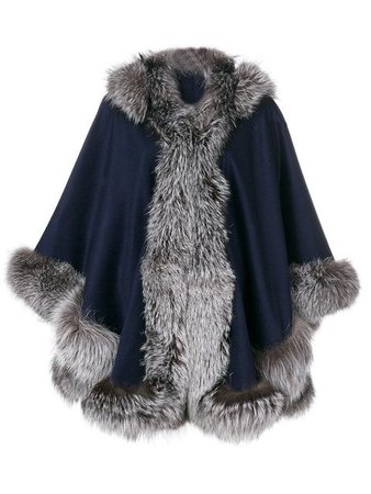 blue fur cape