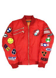 red bomber jacket with patches - Google Search