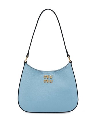 Miu Miu Madras logo-lettering Leather Shoulder Bag - Farfetch