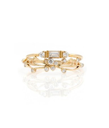 Butterfly Baguette Diamond Stack - Audry Rose