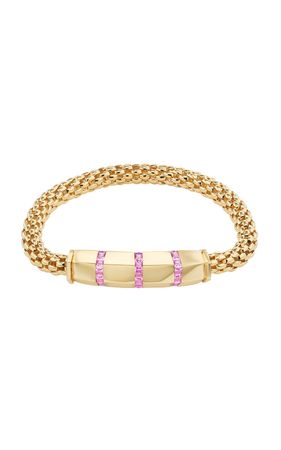 Gemella Jewels 18k Yellow Gold Stella Bar Bracelet with Pink Sapphires