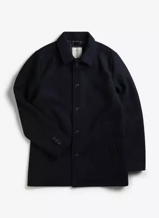 Men's Pea Coat | Navy Melton Wool | Percival Menswear