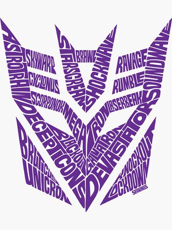 "Transformers Decepticons Purple" Sticker by seaning | Redbubble
