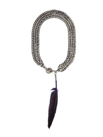 Ann Demeulemeester chain & feather necklace