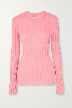 Pink + NET SUSTAIN The Sherbet wool-blend ribbed-knit sweater | Maggie Marilyn | NET-A-PORTER