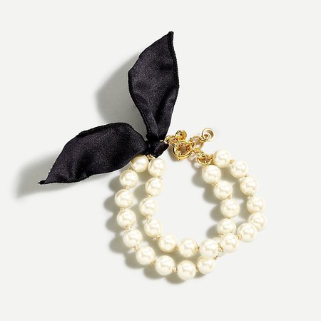J.Crew: Layered Pearl Tie Bracelet For Women white