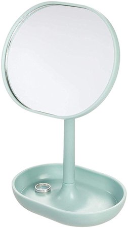 Amazon.com: iDesign Cade Plastic Round Vanity, Standing Makeup Mirror and Accessory Tray for Countertop, Bathroom, Bedroom, Desk, Dorm, Blush: Home & Kitchen