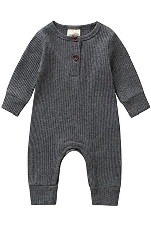 Amazon.com: SEVEN YOUNG 2Pcs Newborn Baby Boy Girl Fall Clothes Long Sleeve Button Romper Drawstring Pants Set Outfits Gray: Clothing