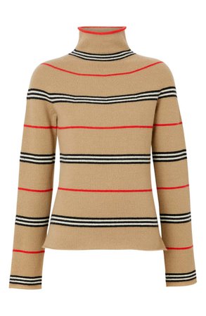 Burberry Stripe Cashmere Turtleneck Sweater | Nordstrom