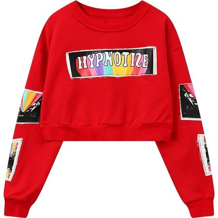 Hypnotize Cropped Sweatshirt Red