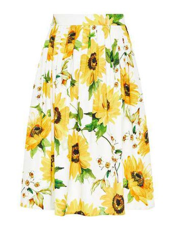 Hallhuber Pleat Skirt With Sunflower Print - House of Fraser