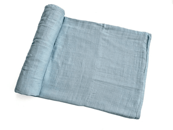 Baby Blue Muslin Swaddle Blanket, Blue Blanket, Blue Swaddle, Newborn Swaddle, bamboo swaddle