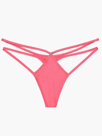 Savage Not Sorry Low-Rise Strappy Thong in Pink | SAVAGE X FENTY