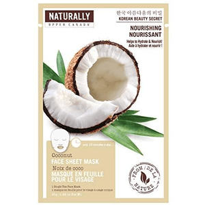 Naturally by Upper Canada 5-Count Rejuvenating Korean Face Mask Sheets, Coconut for $10.00 available on URSTYLE.com