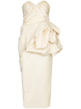 ANOUKI Rose Wool Midi Dress - Farfetch