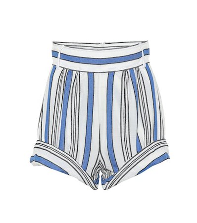 Striped cotton-blend shorts