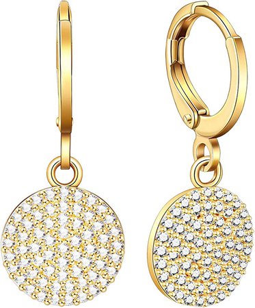 Amazon.com: Ldurian Drop Dangle Earrings for Women 14K Gold Plated Hoop Huggie Charm Earring Hypoallergenic Earrings for Girls : Clothing, Shoes & Jewelry