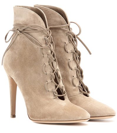 Empire lace-up suede ankle boots