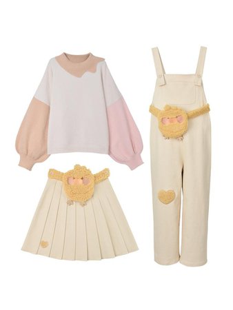 Baby Chicken Sweater, Skirt & Overall Pants - ntbhshop