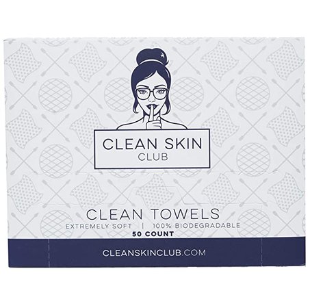 Amazon.com: Clean Skin Club - Clean Towels XL | World's 1ST Biodegradable Face Towel | Disposable Makeup Removing Wipes | 100% Organic Viscose | 50 CT | Super Soft for Sensitive Skin | Dry Cleanser Towelettes (50 Count (Single Box)): Beauty