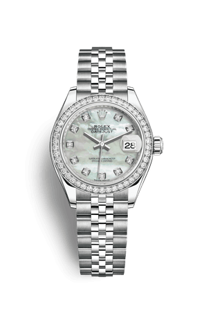 Rolex Lady-Datejust Watch: White Rolesor - combination of Oystersteel and 18 ct white gold