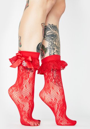 Killstar Crimson Casting Lace Socks | Dolls Kill