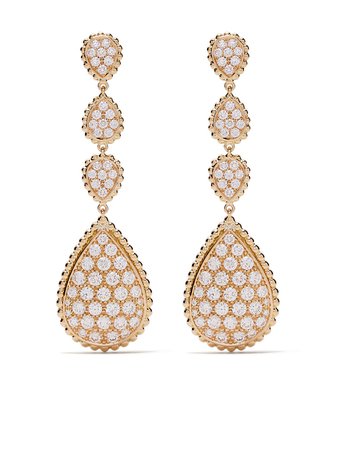 Boucheron 18Kt Yellow Gold Serpent Bohème Diamond S Motif Pendant Earrings | Farfetch.com