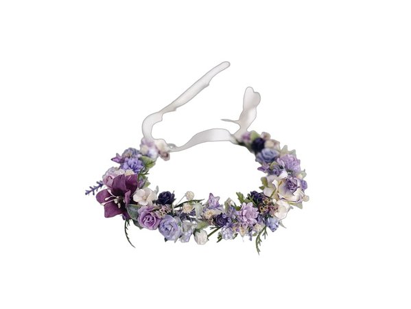 Lavender Flower crown, Flower girl crown, Lilac flower crown, Purple flower crown, lavender hair comb, flower girl crown