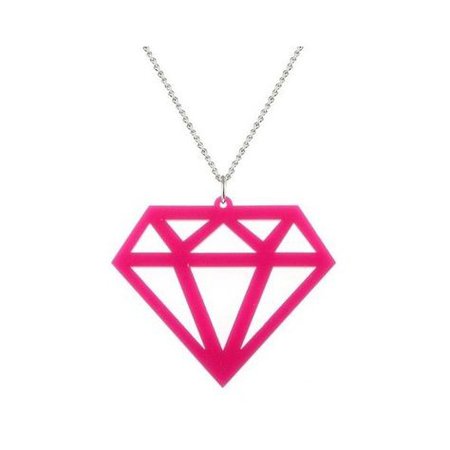 Scene Queen Jumbo Pink Fake Diamond Acrylic Necklace ($12) ❤ liked on Polyvore featuring jewelry, necklaces, accessories, pink, diamonds, l… in 2019 | Pink jewelry, Pink necklace, Diamond jewelry