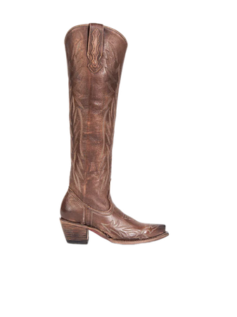 Free People brown leather knee high cowgirl boots footwear