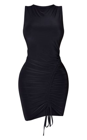 Shape Khaki Slinky Ruched Side Bodycon Dress | PrettyLittleThing USA