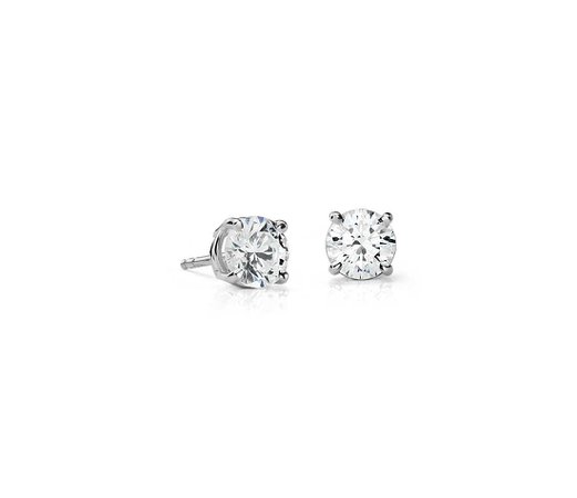 Diamond Stud Earrings in Platinum (2 ct. tw.) | Blue Nile