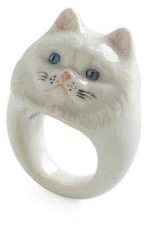 WHITE CAT RING