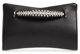 Nappa Leather Clutch with Crystal Bracelet Handle
