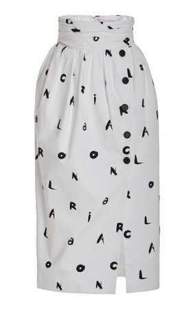 Cotton-Blend Midi Skirt By Carolina Herrera | Moda Operandi